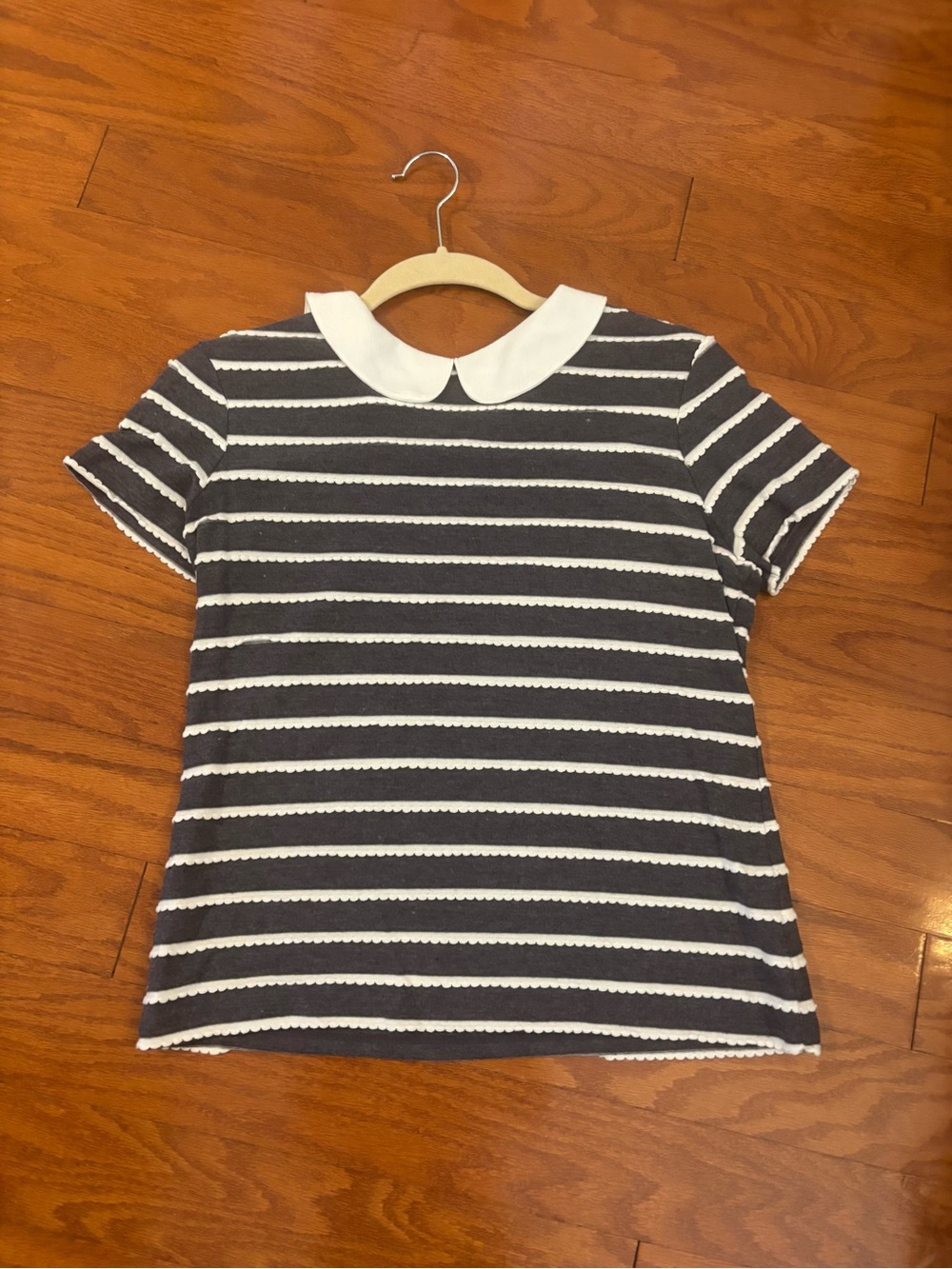 Navy & White Stripe Short Sleeve Top
